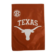 Texas Longhorn Garden Flag with SEC & Longhorn Logo 13" X 18"