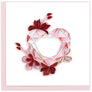 Quilling Card Gemstone Heart  (LV235)