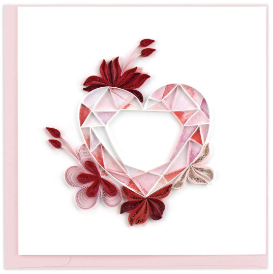 Quilling Card Gemstone Heart  (LV235)