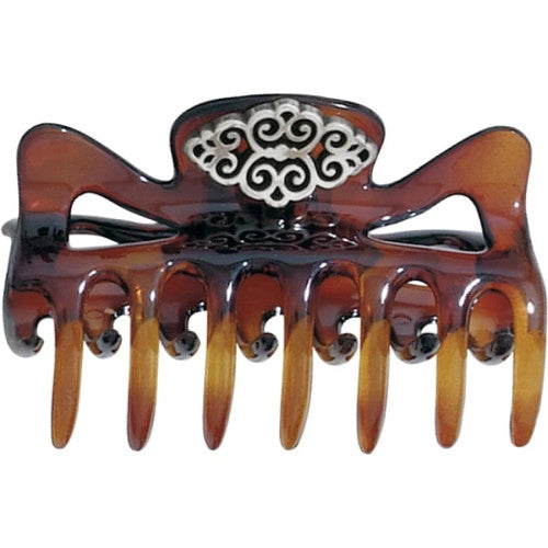 Brighton Geneva Hair Clip (J80472) TORT/SLV