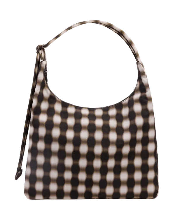 Baggu Nylon Shoulder Bag - Blurred Gingham Brown