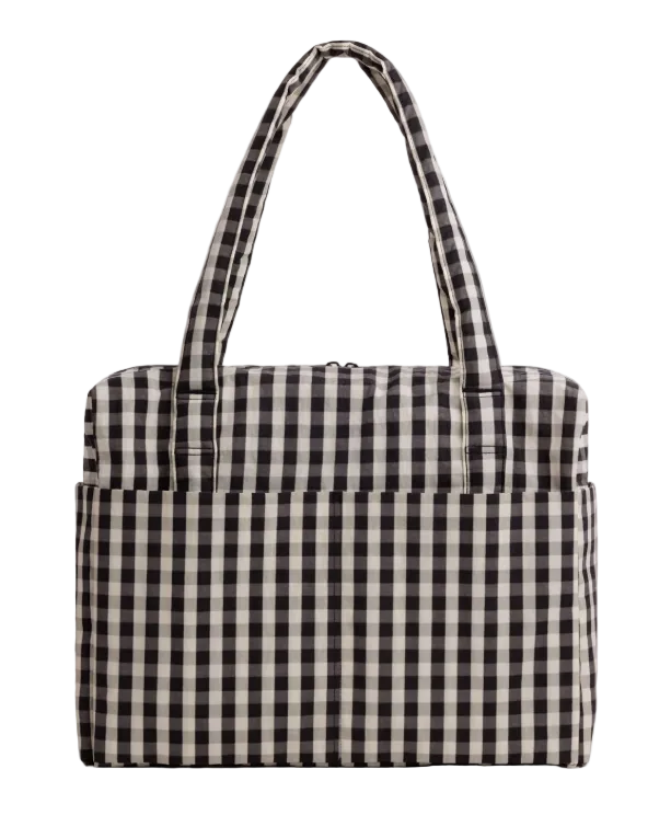 Baggu Cloud Carry-On - Black and Cream Gingham