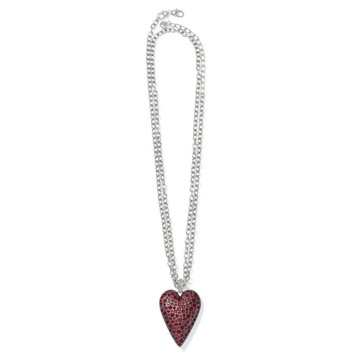 Brighton Glisten Red Heart Convertible Necklace (SLV)