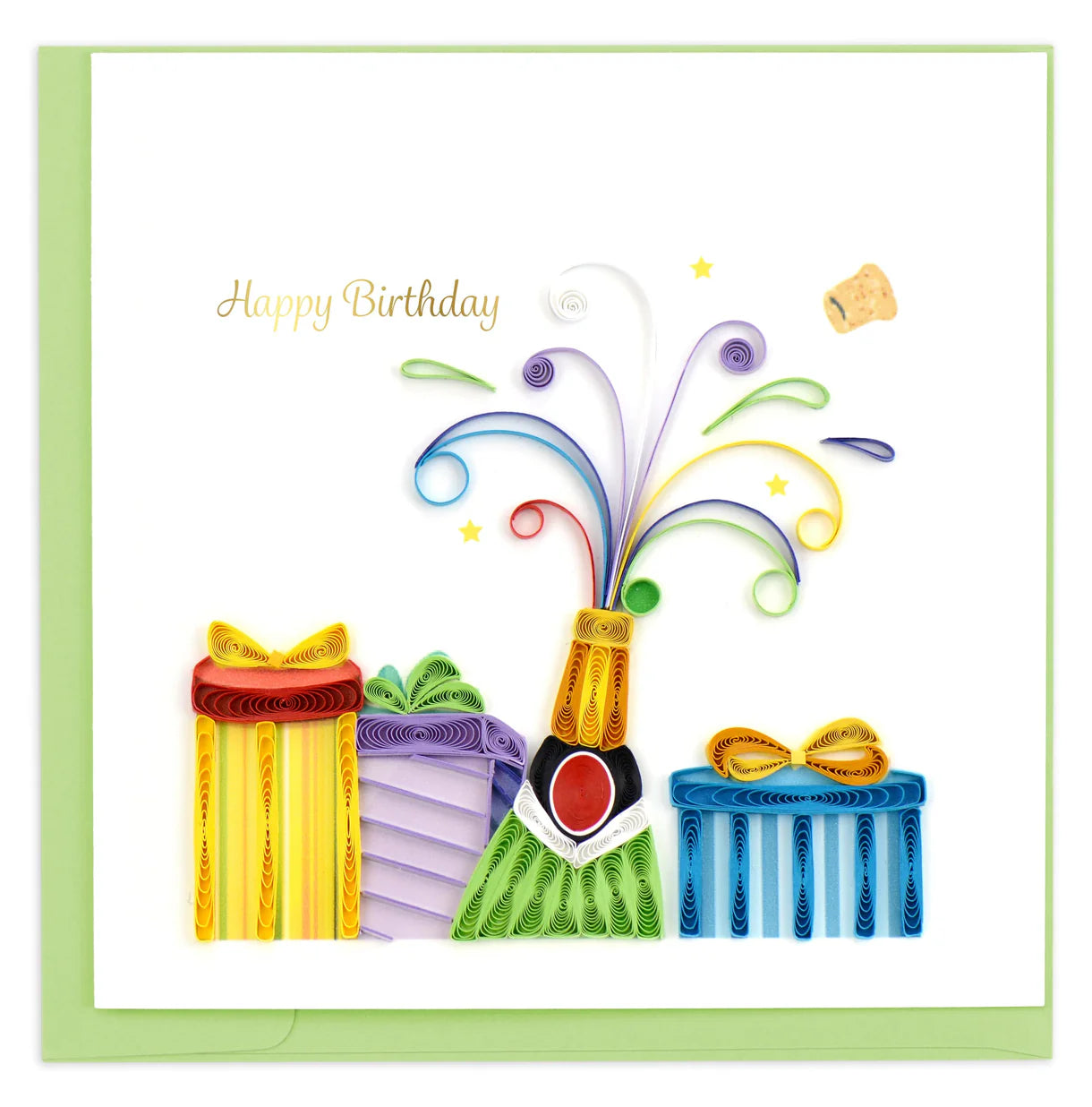 Quilling Card Birthday Champagne (BD163)
