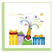 Quilling Card Birthday Champagne (BD163)