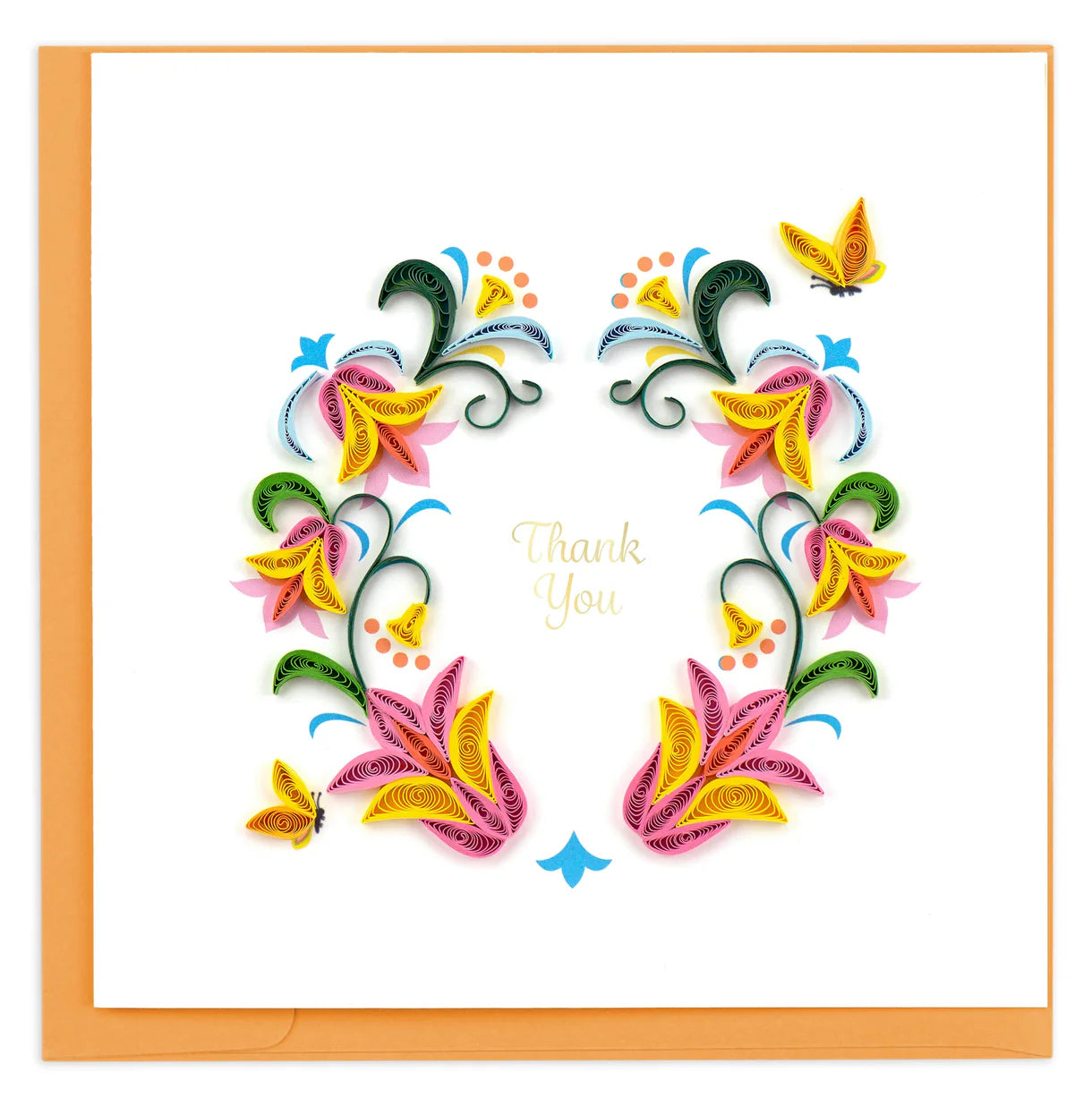 Quilling Card Thank You Flower Wreath (TY007)