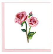 Quilling Card Long Stem Pink Roses (BL1284)