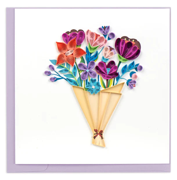 Quilling Card Playful Flower Bouquet (BL1417)
