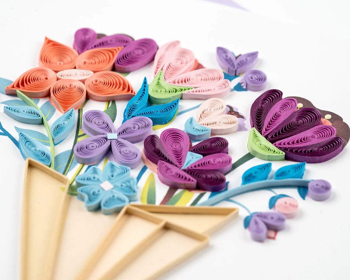 Quilling Card Playful Flower Bouquet (BL1417)