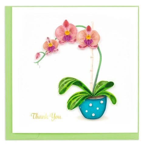 Quilling Card Thank You Potted Orchid (TY012)
