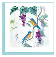 Quilling Card Purple Grapes & Bluebirds (BL1491)