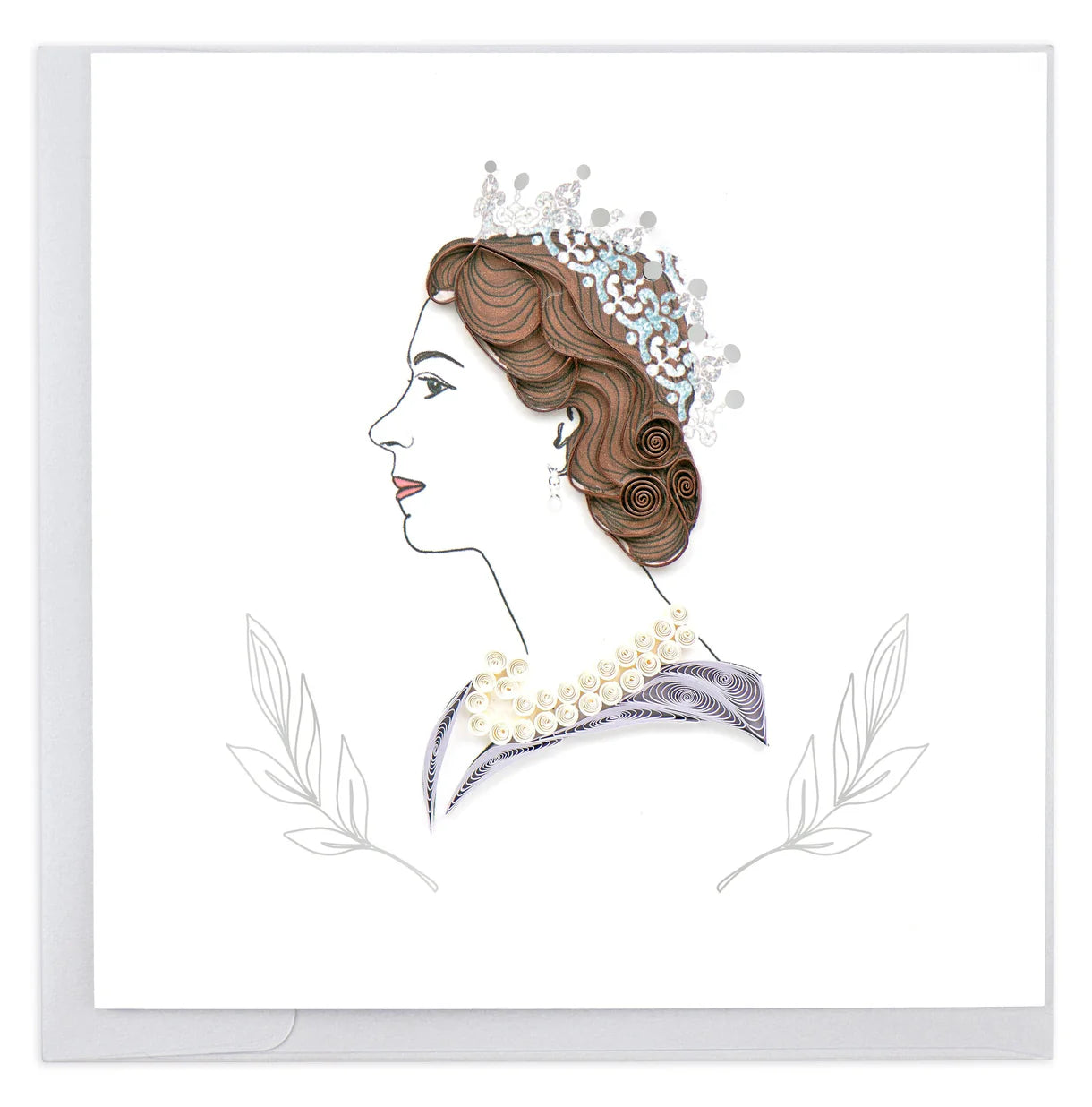 Quilling Card Queen Elizabeth w/ Crown (UK008)
