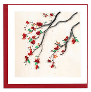 Quilling Card Red Flower Branch (BL1486)