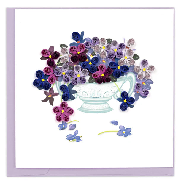 Quilling Card Violet Bouquet (BL1431)