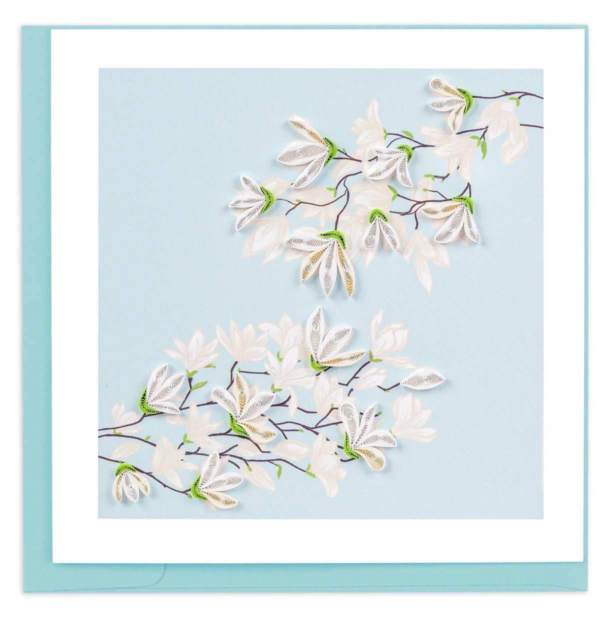 Quilling Card White Magnolia Branch(BL1483)