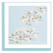Quilling Card White Magnolia Branch(BL1483)