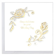 Quilling Card White Rose Wedding (LV273)
