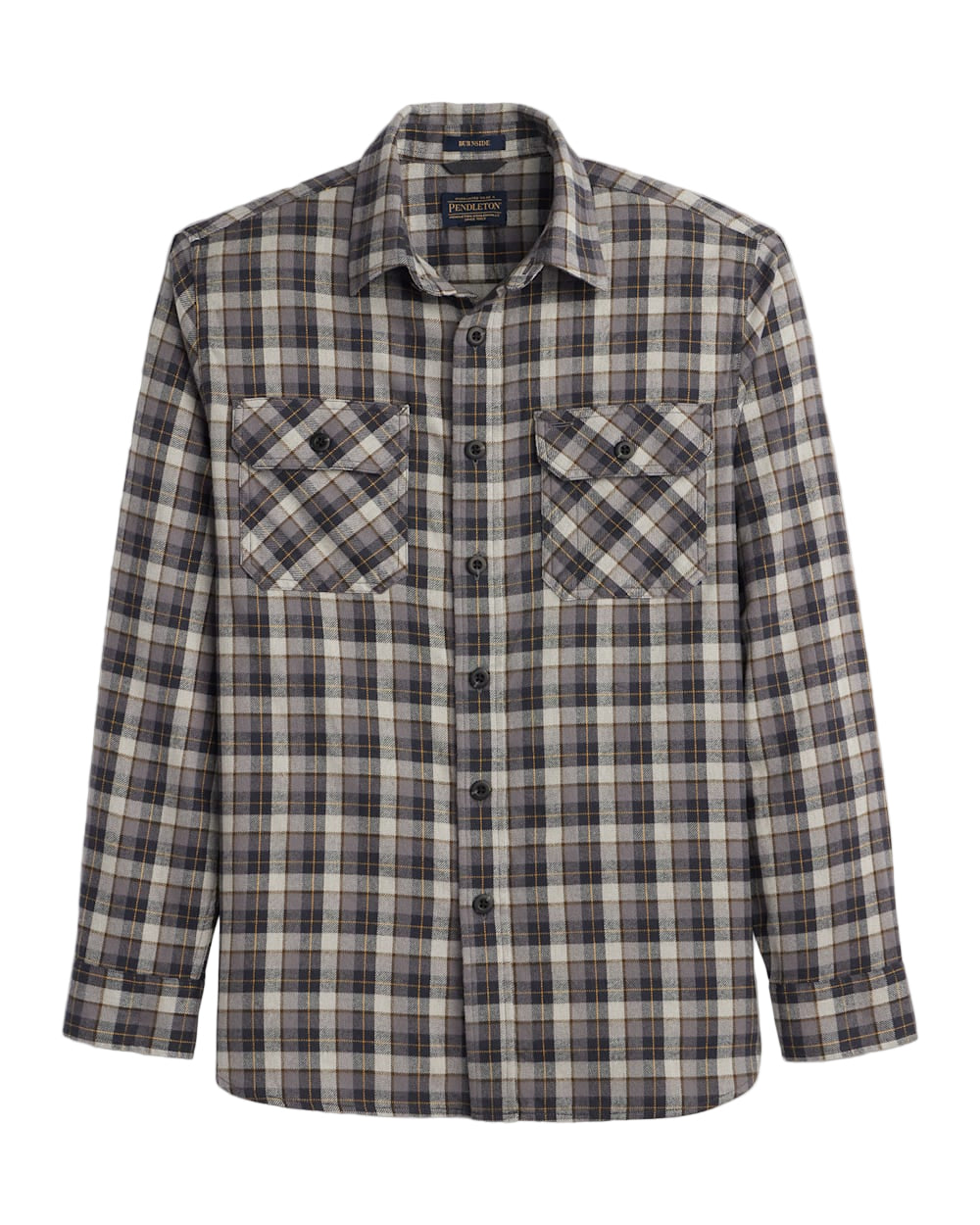 Pendleton Men's Burnside Cotton Flannel Grey Multi Plaid Shirt