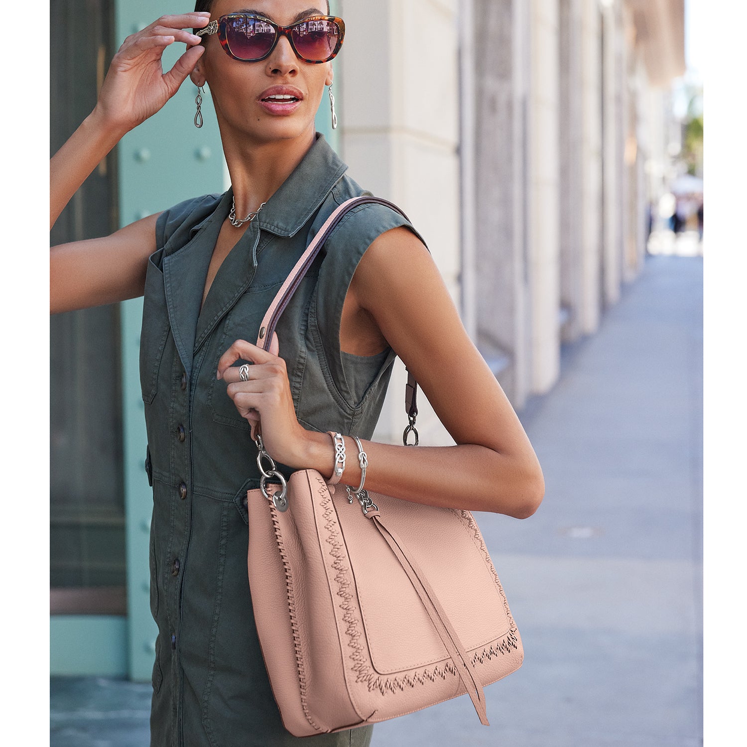 Brighton Georgia Convertible Hobo Bag (Pink Sand)