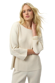 Joseph Ribkoff Pleated Scuba Crepe Boxy Top (IVRY)