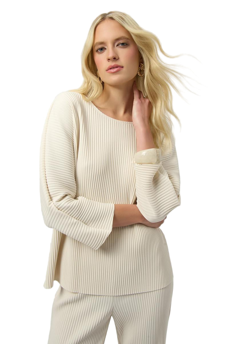 Joseph Ribkoff Pleated Scuba Crepe Boxy Top (IVRY)