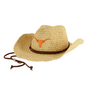 Texas Longhorn Sahara Crushable Straw Cowboy Hat (NAT)