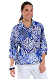 Lior Raglan Sleeve Top (Blue Mix)  (Hazel-5-AR)