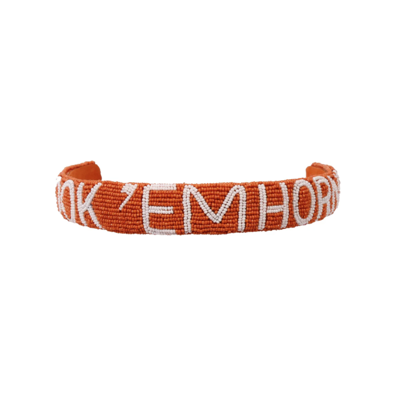 Desden Texas Longhorn Hook 'em Beaded Headband
