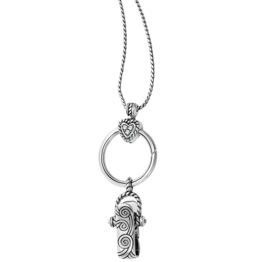 Brighton Heart Charm Reversible Badge Clip Necklace (JN9742)