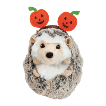 Douglas Spunky Hedgehog with Pumpkin Headband