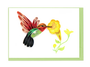 Hummingbird & Yellow Flowers Quilling Enclosure Card