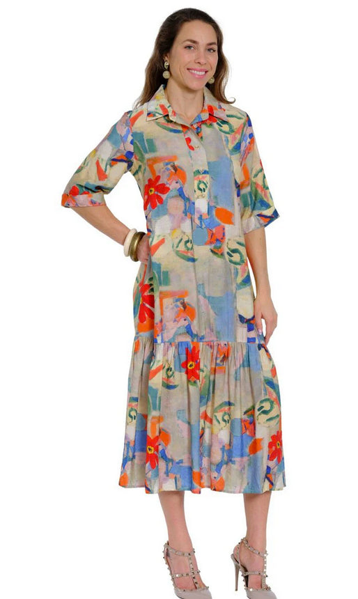 Lior Vega Long Dress (Vega-36-Ar)(Watercolor Bouquet)