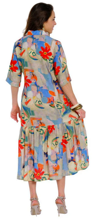 Lior Vega Long Dress (Vega-36-Ar)(Watercolor Bouquet)