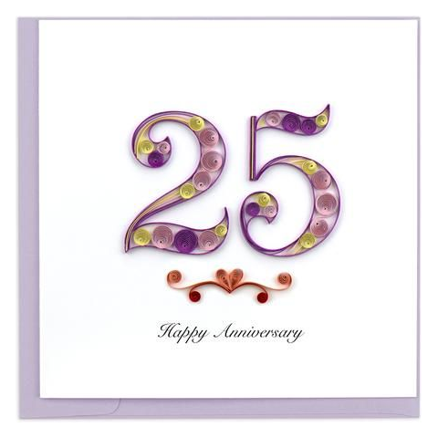 Happy 25th Anniversary Quilling Card