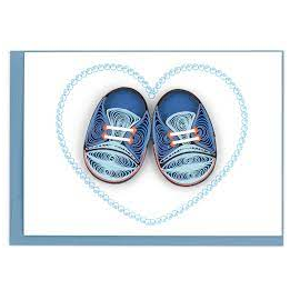 Blue Baby Booties Quilling Enclosure Card