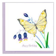 Birthday Butterfly & Bluebells Quilling Card