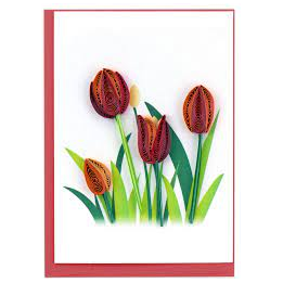 Red Tulip Quilling Enclosure Card