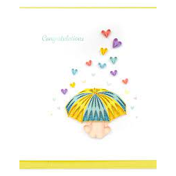 Baby Shower Hearts Quilling Card