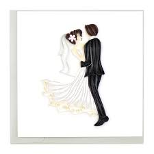 Dancing Bride & Groom Quilling Card