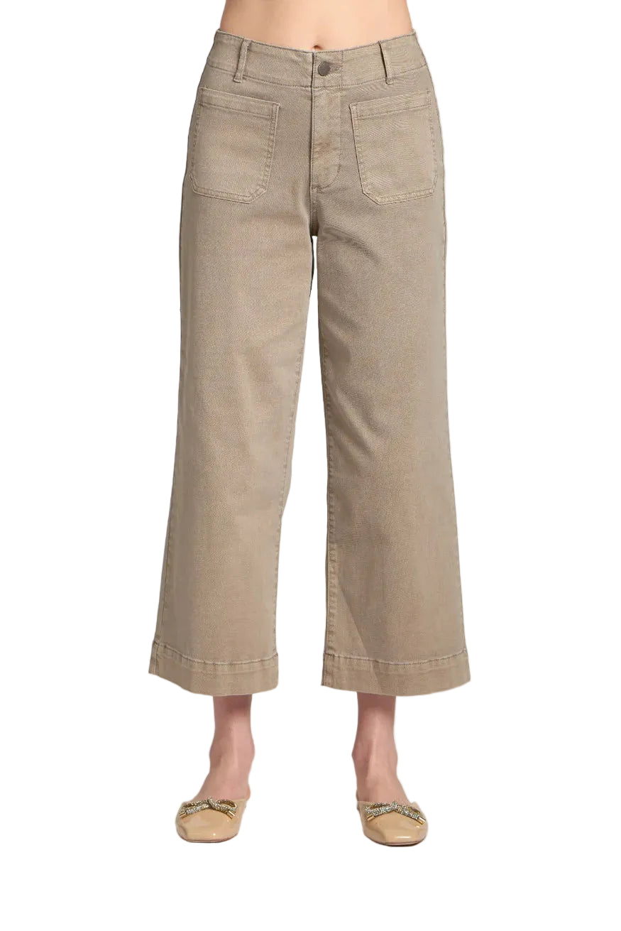 APNY Cropped Wide Leg Mocha  Jeans (B168) (Mocha)