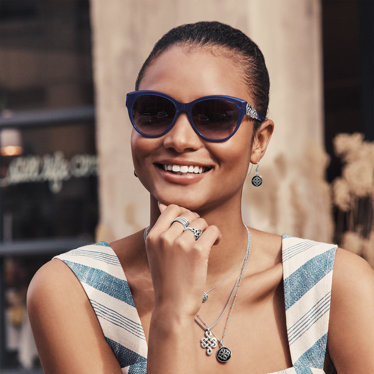 Brighton Interlok Braid Blue Sunglasses