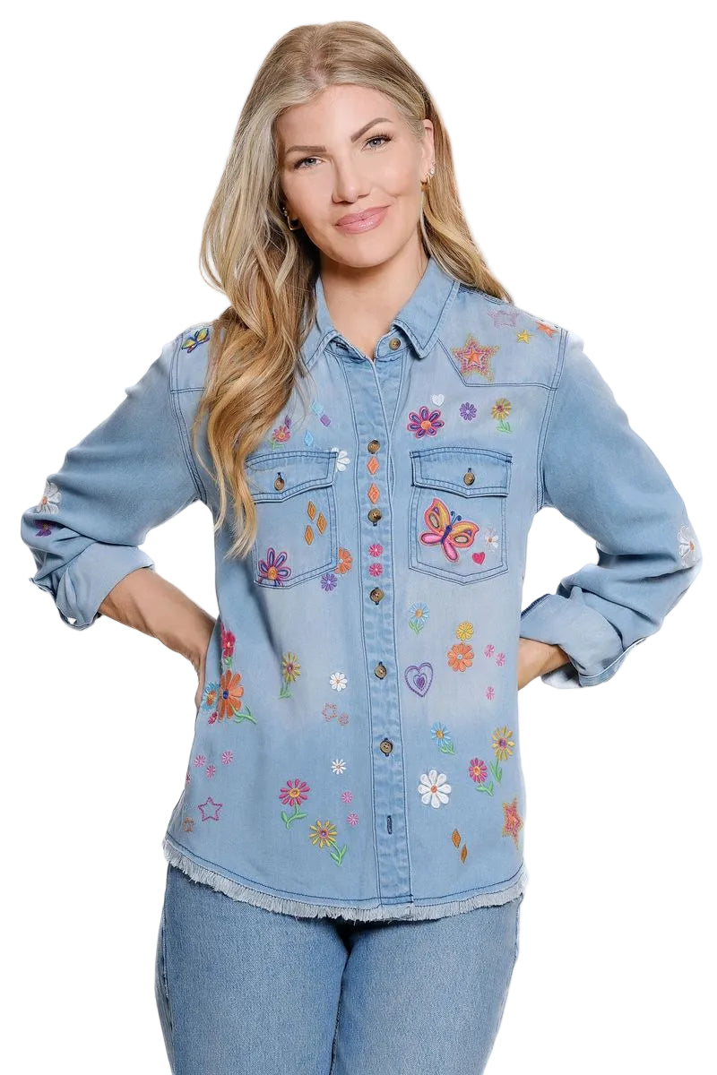 John Mark Embroidered Blouse(J16340BM)(Floral)