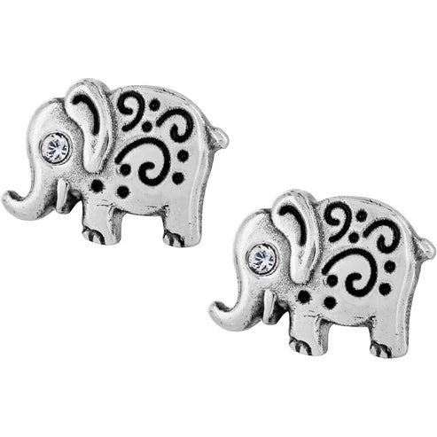 Brighton Elli Elephant Post Silver Earrings