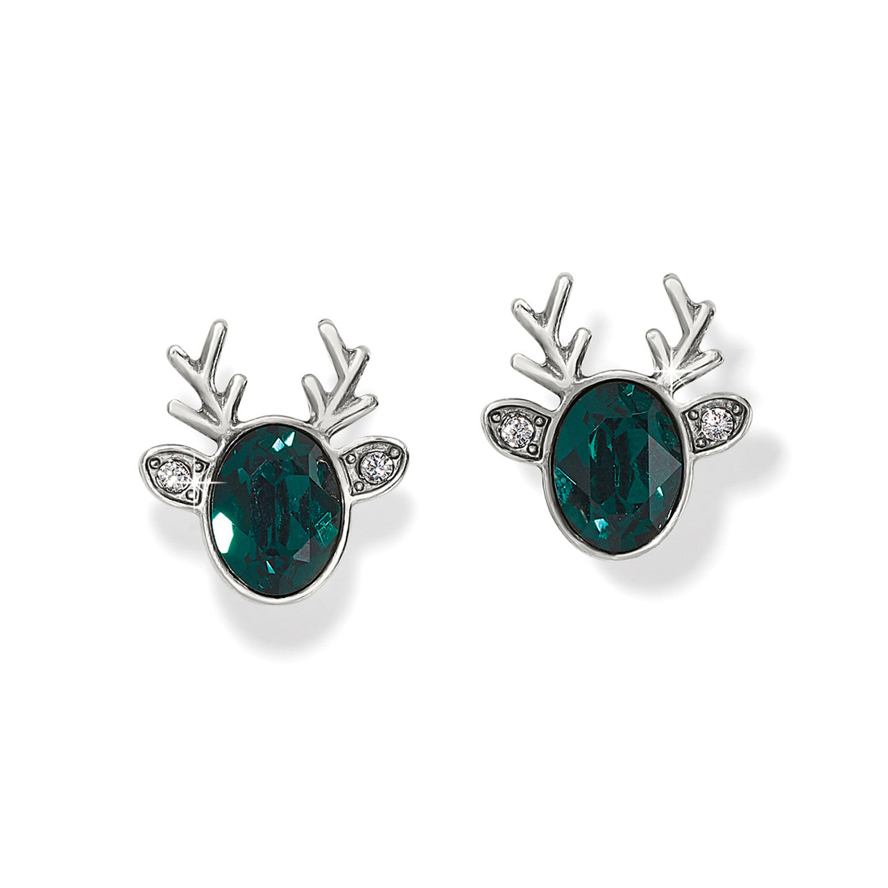 Brighton Reindeer Glitz Green Mini Post Earrings (SLV)