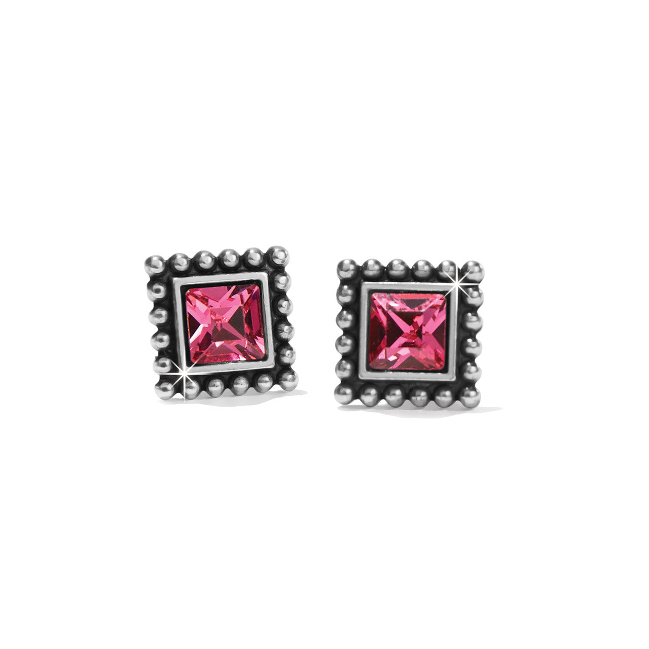 Brighton Sparkle Square Pink Mini Post  Earrings (J22404) SLV