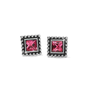 Brighton Sparkle Square Pink Mini Post  Earrings (J22404) SLV