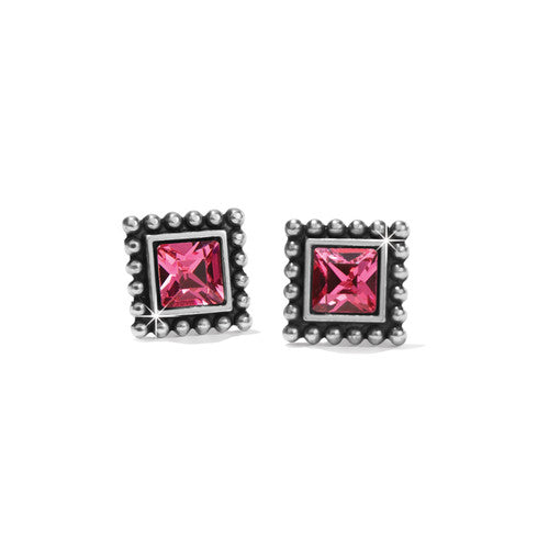 Brighton Sparkle Square Pink Mini Post  Earrings (J22404) SLV