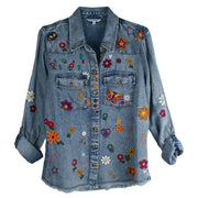 John Mark Allover Embroidered Blouse with Front Pockets (J36849BM)
