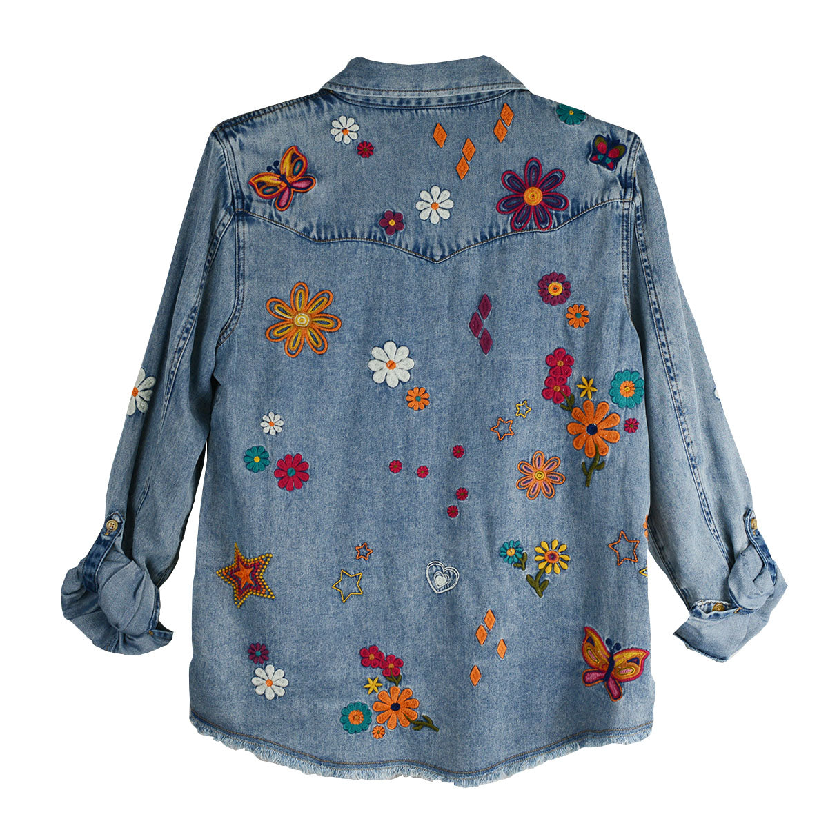John Mark Allover Embroidered Blouse with Front Pockets (J36849BM)