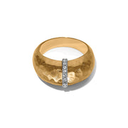 Brighton Meridian Geo Domed With Crystals Gold Ring
